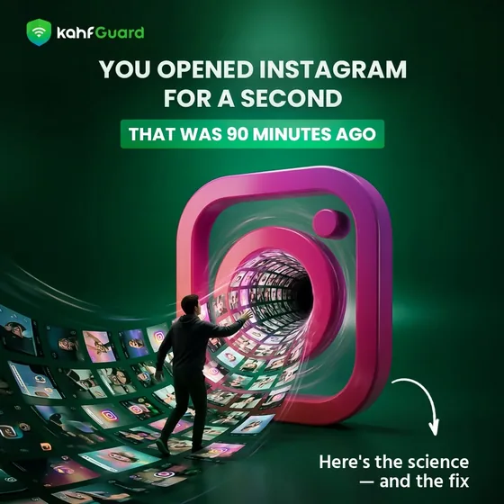 Kahf Guard social post on Instagram screen time